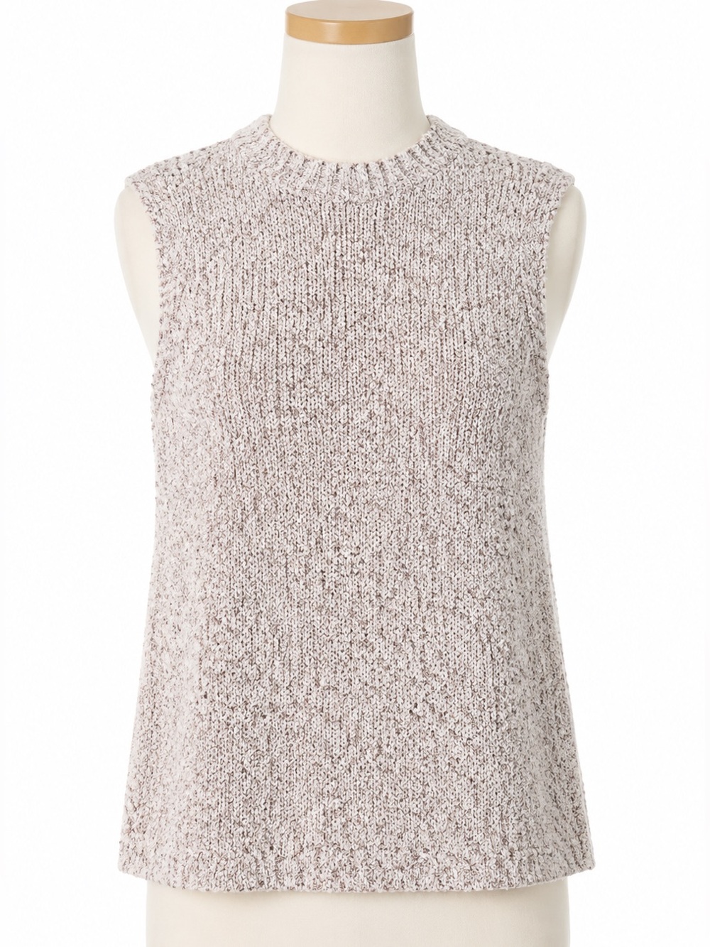 White House Black Market Sleeveless Knit Sweater Tank Size Small Mock Neck Mauve